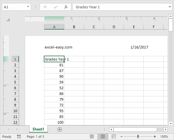 Header in Excel Header in Excel preview