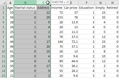 Select Multiple Columns Select Multiple Columns