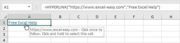 HYPERLINK function in Excel HYPERLINK function in Excel