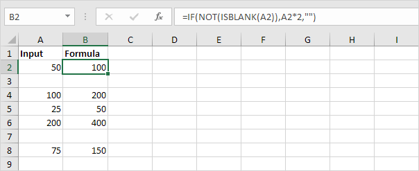 Not and IsBlank Function in Excel Not and IsBlank Function in Excel