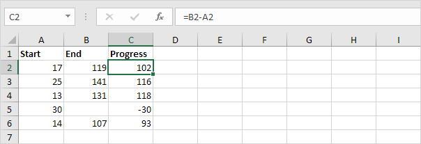 Calculate Progress Calculate Progress