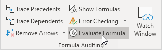 Evaluate Formula Evaluate Formula