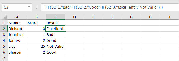 Nested IF example Nested IF example