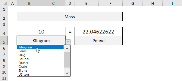 Kg to lbs in Excel Easy Converter FormulasHQ