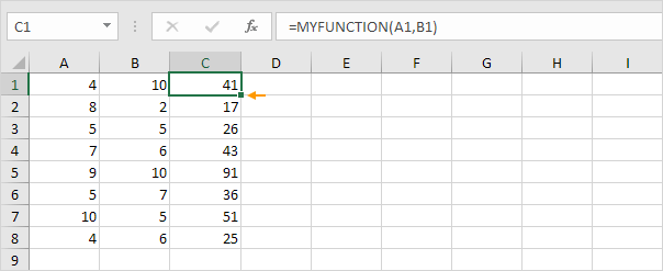 Custom Excel Function Custom Excel Function