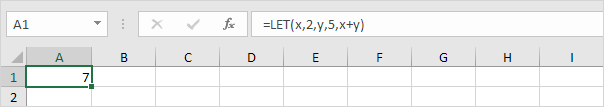 Simple LET function in Excel Simple LET function in Excel