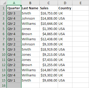 Column Moved Column Moved