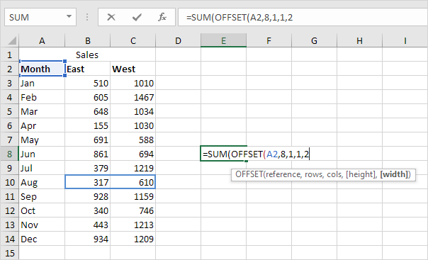 Offset Range Example Offset Range Example