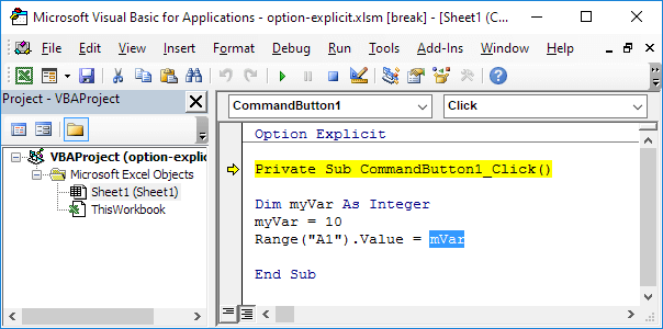 Use Option Explicit Use Option Explicit