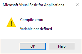 Variable not Defined Variable not Defined