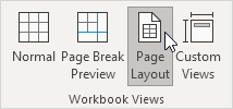 Switch to Page Layout View Switch to Page Layout View