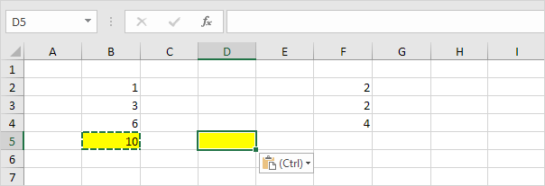 Paste Formatting Result Paste Formatting Result