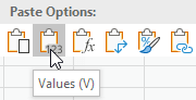 Paste Values Paste Values