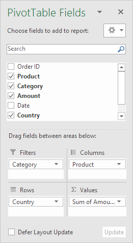 Create Two-dimensional Pivot Table Create Two-dimensional Pivot Table