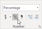 Percentage Format Percentage Format
