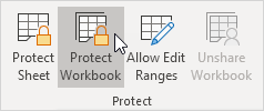Click Protect Workbook Click Protect Workbook