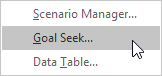 Click Goal Seek Click Goal Seek