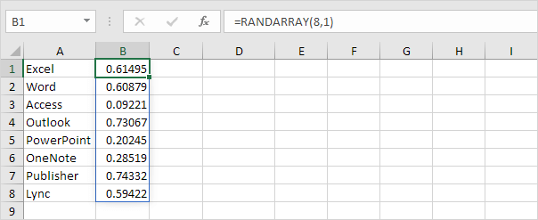 RANDARRAY function RANDARRAY function