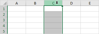 Select a Column in Excel Select a Column in Excel