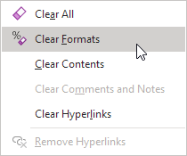 Clear Formats Clear Formats