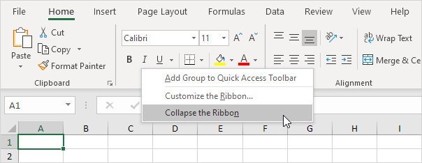 Collapse the Ribbon Collapse the Ribbon