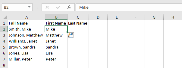 Flash Fill in Excel Flash Fill in Excel