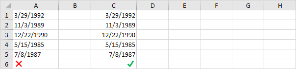 Dates in Excel are right-aligned Dates in Excel are right-aligned