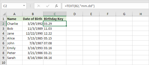 Sort Birthdays (Before) Sort Birthdays (Before)