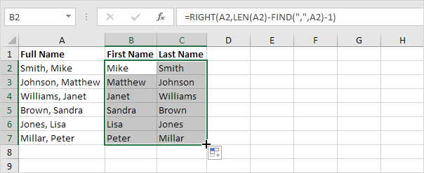 Formulas to Split Cells Formulas to Split Cells
