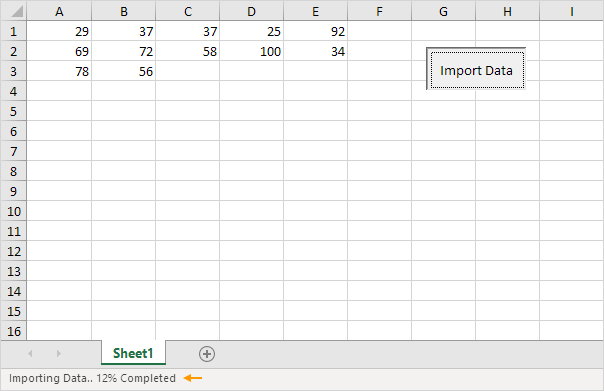 Excel VBA StatusBar Property Result Excel VBA StatusBar Property Result