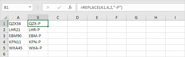 REPLACE function in Excel REPLACE function in Excel
