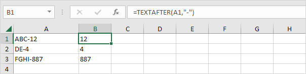 TEXTAFTER function TEXTAFTER function