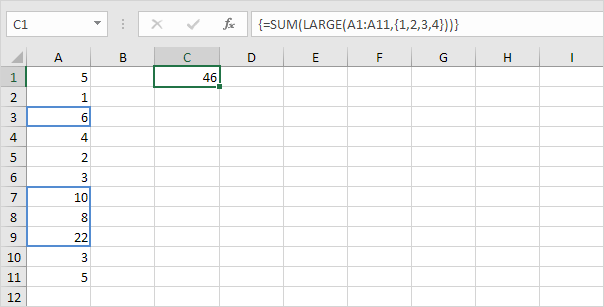 Sum Largest Numbers in Excel Sum Largest Numbers in Excel