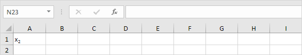 Subscript in Excel Subscript in Excel