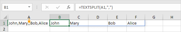 TEXTSPLIT Returns Empty Cells TEXTSPLIT Returns Empty Cells