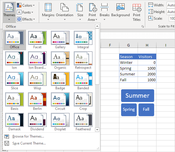 Office Theme in Excel Office Theme in Excel