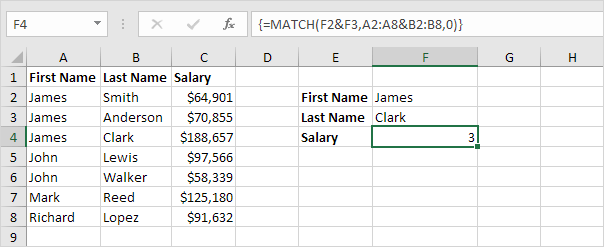 MATCH function in Excel MATCH function in Excel