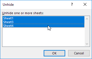 Unhide Sheets Unhide Sheets