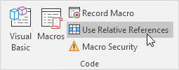 Use Relative References Use Relative References