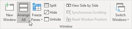 Click Arrange All Click Arrange All