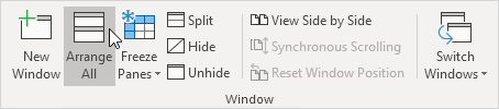 Click Arrange All Click Arrange All