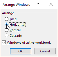 Horizontal Arrange Setting Horizontal Arrange Setting