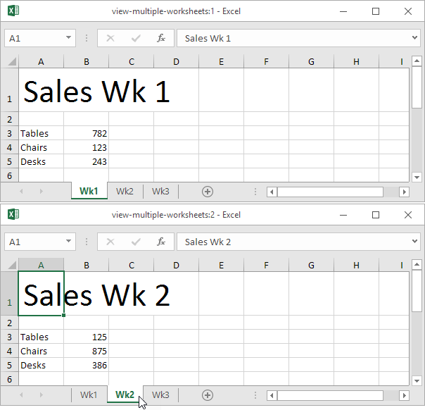 View Multiple Excel Worksheets View Multiple Excel Worksheets