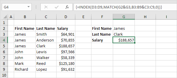 Two-column Lookup Two-column Lookup