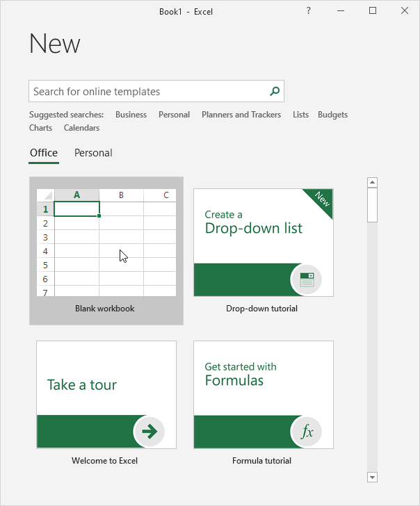 Create a New Excel Workbook Create a New Excel Workbook