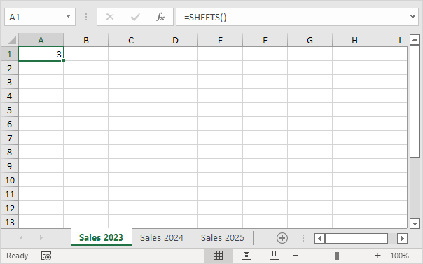 SHEETS function in Excel SHEETS function in Excel