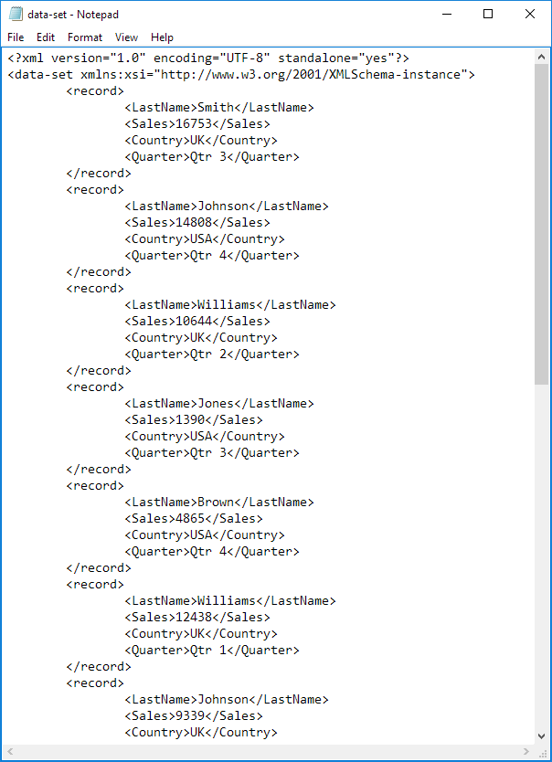 XML Data File XML Data File